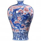 Designer hand-painted blue and white porcelain dragon and phoenix vase Designer hand-painted blue and white porcelain dragon and phoenix vase