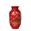 Trendy winter melon shape red crystal glaze ceramic vase for flowers