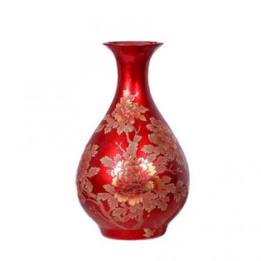 Trendy red crystal glaze ceramic jar for flowers