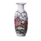 Winter melon shape golden pheasants pattern chinese ceramic vase