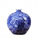 Pomegranate shape bright blue and white ceramic antique vases