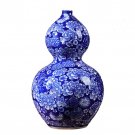 Gourd shape bright blue and white ceramic antique vase for flowers
