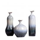 Hand-painted 3 pieces white and grey vases for flowers decorations Hand-painted 3 pieces white and grey vases for flowers decorations