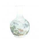 Hand-painted landscape painting thin porcelain embryo vase ornament