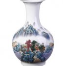 Landscape painting ceramic vase and ornament for flowers