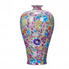 Vintage Qing dynasty multi-flowers mermaid shape ceramic vase