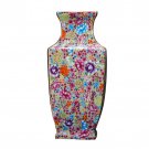 Vintage Qing dynasty big multi-flowers four-sided flower vase