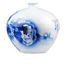 Designer hand painted pomegranate shape blue and white ceramic vase