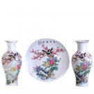 Chinese big spring scenery ceramic vases and ornaments three-piece set