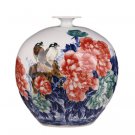 Designer hand painted blue and white red in glaze porcelain vase