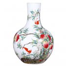Ancient qing dynasty qian long nine peaches ceramic vases ornaments
