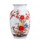 Winter melon shape ceramic vase with birds and flowers living room Winter melon shape ceramic vase with birds and flowers living room