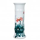 Hand painted tall blue and white ceramic vases for grasses multiple