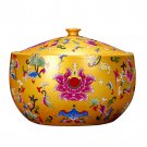 Antique yellow middle sealed enamel cornucopia ceramic pots multiple