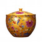Antique yellow big sealed enamel cornucopia ceramic pots multiple Antique yellow big sealed enamel cornucopia ceramic pots multiple