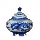 Jingdezhen blue and white ceramic cricket raising pot with porous
