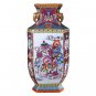 Large qing dynasty qianlong enamel vase with eighteen arhats painting