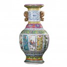 Large chinese qing dynasty yong zheng enamel porcelain vase ornaments