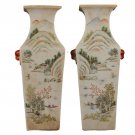 Chinese tongzhi reign qing dynasty famille rose landscape ceramic vase