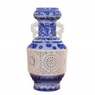 Chinese hollow famille rose porcelain vase decorations home decor