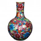 Hand painted enamel celestial chinese ceramic vase for living room