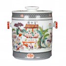 Hand painted pastel figure ceramic storage jars glazes accessories