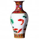 Vintage large chinese fishtail ceramic vase ornaments for living room