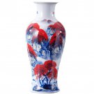Designer hand painted landscape chinese porcelain flower vase home