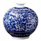 Chinese vintage blue and white hand painted vase ornament living room