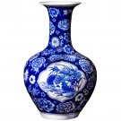 Vintage chinese blue and white pottery vase with flowers living room Vintage chinese blue and white pottery vase with flowers living room