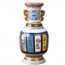 Vintage qing dynasty hand painted oriental porcelain vase ornament