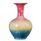 Red yellow and blue crystal glazed ceramic vase made in china