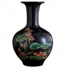 Bright black table ceramic flowers vase for home multiple styles