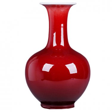 Chinese big burgundy red floor ceramic flower vases for home