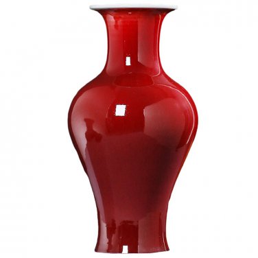 Chinese big burgundy red floor ceramic flower vases and ornaments home