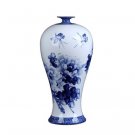 Large designer blue and white ceramics vase ornaments with peony on Large designer blue and white ceramics vase ornaments with peony on