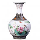 Chinese thin tire porcelain vase ornaments with birds and flowers