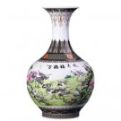Chinese thin tire porcelain flower vase ornaments cranes painting