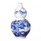 Large decorative blue and white floor vase and ornament for bedroom