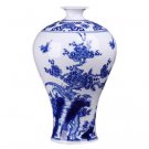 Hand painted decorative blue and white vase ornament for living room