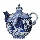 Vintage yuan dynasty blue and white Porcelain flat pot multiple styles