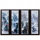 Small four seasons landscape ceramic wall hanging plate living room