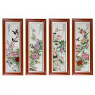 Four seasons birds and flowers painting ceramic wall hanging plates Four seasons birds and flowers painting ceramic wall hanging plates