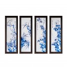 Plum orchid bamboo chrysanthemum ceramic painting corridor background