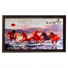 Eight horses dining room sofa background wall ceramic painting