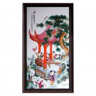 Happy boys dining room sofa background wall ceramic painting