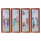 Figure porcelain hanging plate painting living room wall background