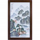 Pastel landscape painting porcelain hanging plate painting living room