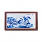 Hand painted blue and white porcelain plate painting office decoration