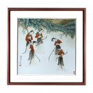 Designer hand-painted figures porcelain plate painting sofa background